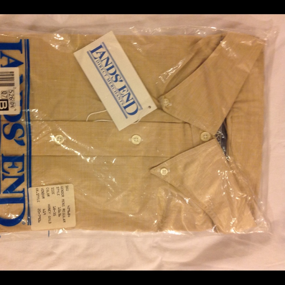 LAND'S END BUTTON DOWN HONEY-GOLD COLOR SHIRT 18